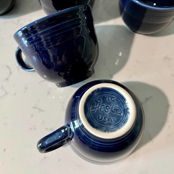 Fiestaware Cobalt Tea Cups (Lot of 8) - Picture 3 of 4